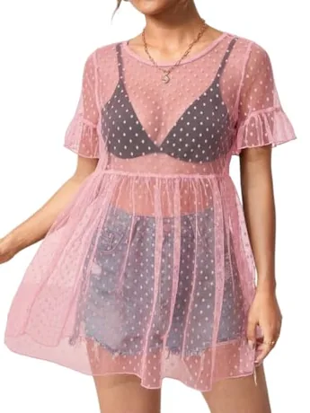 Mini Mesh Dress, Pink