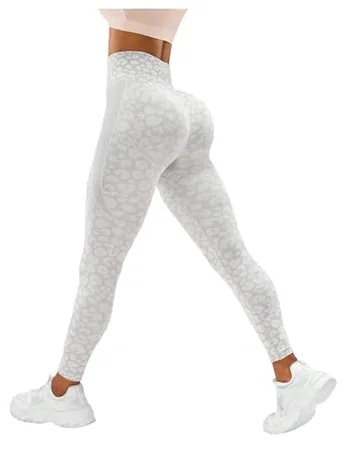 High Waisted Leopard Leggings, Grey