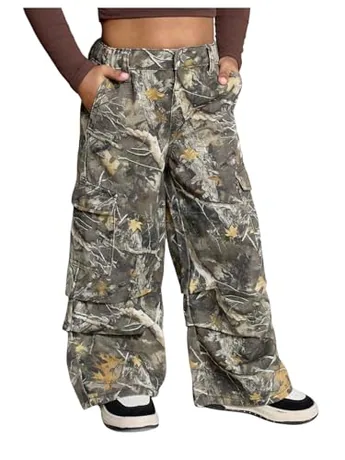 Wide Leg Denim Jeans, Army Green (6 Years)