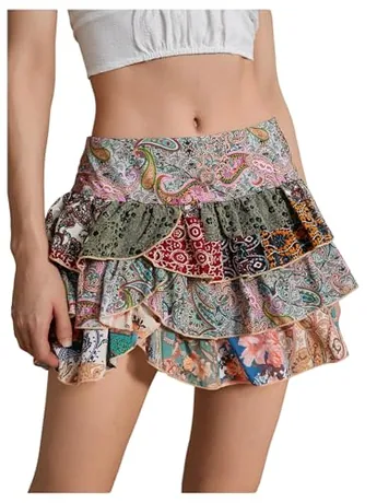 Mini Skirt, Multicolour (Medium)