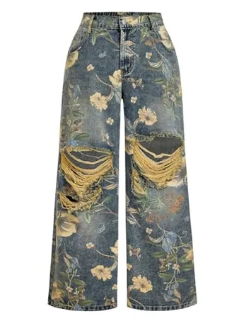 Plus Size Wide Leg Denim Jeans
