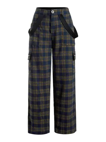 Plaid Trousers, Blue (XX-Large)