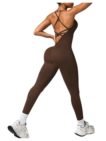 Backless Jumpsuit, Coffee