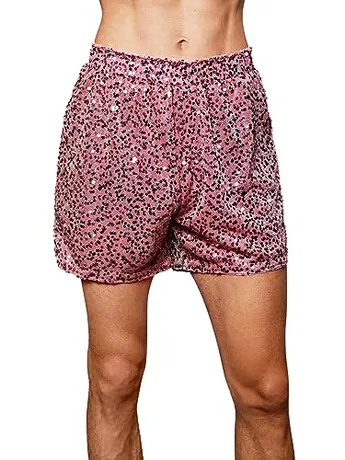 Sequin Shorts, Pink
