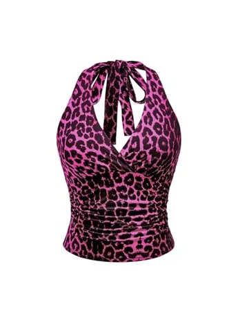 Leopard Cami, Hot Pink (Medium)