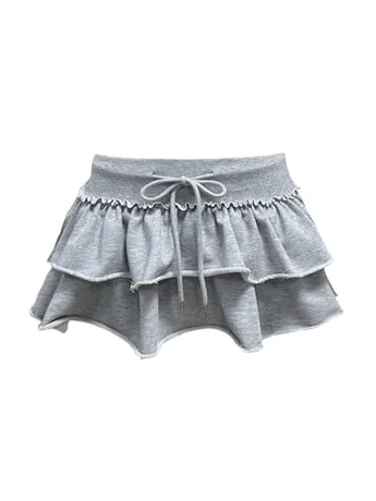 Mini Ruffle Skirt, Grey (Small)
