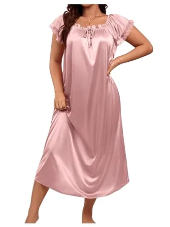 Plus Size Lace Sleep Set, Pink (Large Plus)