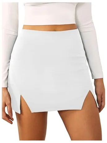 Mini Bodycon Skirt, White (Large)