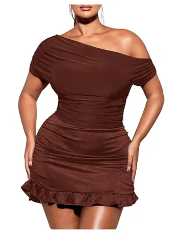 Plus Size Ruched T-Shirt, Coffee