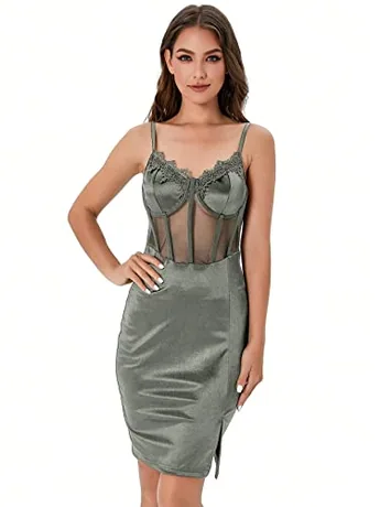 Mini Lace Dress, Grey