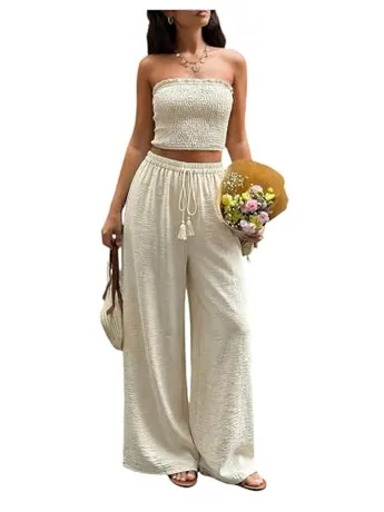 Wide Leg Outfit Set, Apricot (Medium)