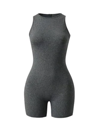 Sleeveless Bodycon Jumpsuit, Grey
