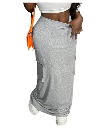 Maxi Bodycon Skirt, Grey