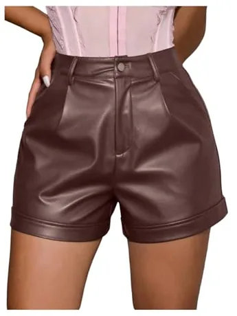High Waisted Shorts, Coffee