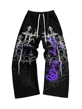 Graphic Leggings, Black