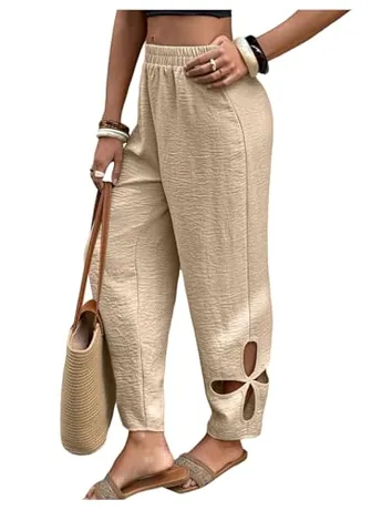 Cutout Trousers, Khaki