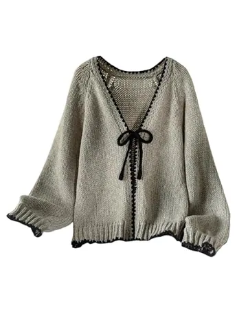 Plus Size Long Sleeve Knit Knitwear, Grey