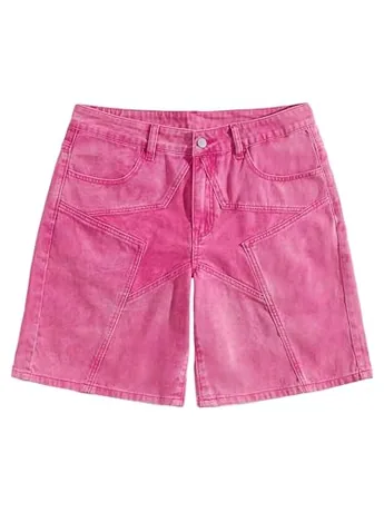 High Waisted Denim Jeans, Hot Pink (30)