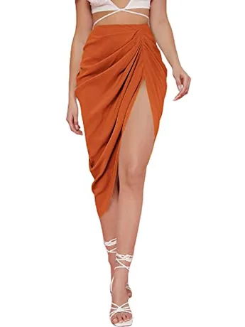 Satin Skirt, Orange