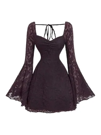 Long Sleeve Floral Dress, Purple