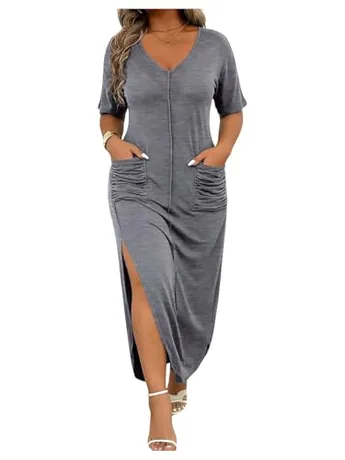 Plus Size Maxi Dress, Grey