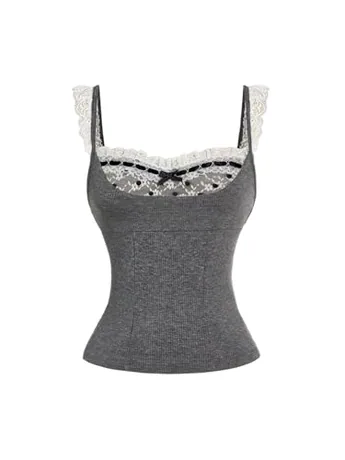 Lace Cami, Grey