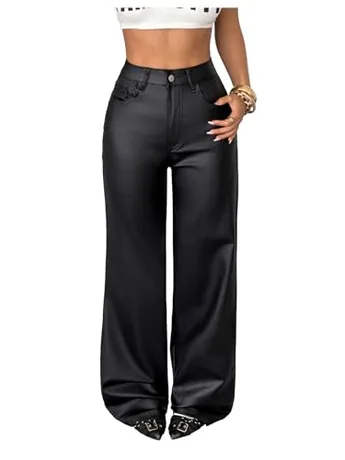 High Waisted Trousers, Black (X-Large Tall)