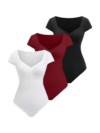 Ruched Bodysuit, Black