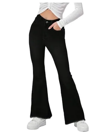 Petite High Waisted Denim Jeans, Black