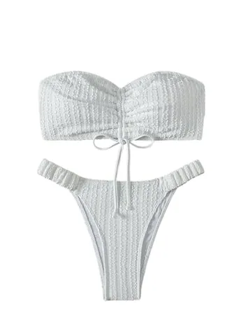 Ruched Swimsuit, White