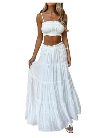 Ruffle Outfit Set, White