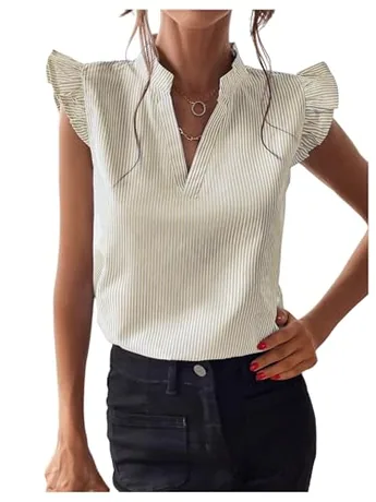 Striped Blouse, Khaki