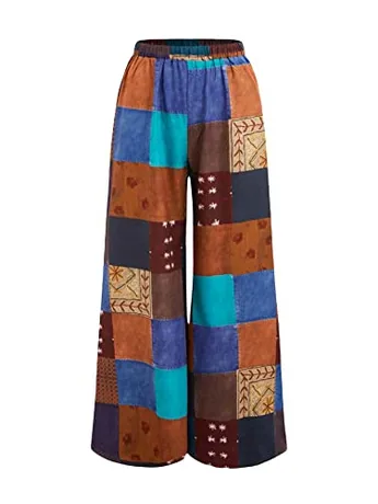 Wide Leg Trousers, Multicolour (X-Small)