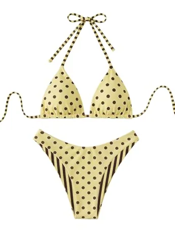Floral Swimsuit, Yellow (X-Small)