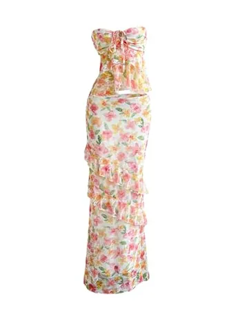 Maxi Floral Outfit Set, Yellow