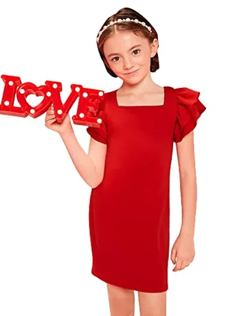 Mini Ruffle Dress, Red