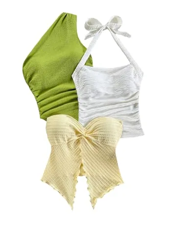 Sleeveless Ruched Top, Green
