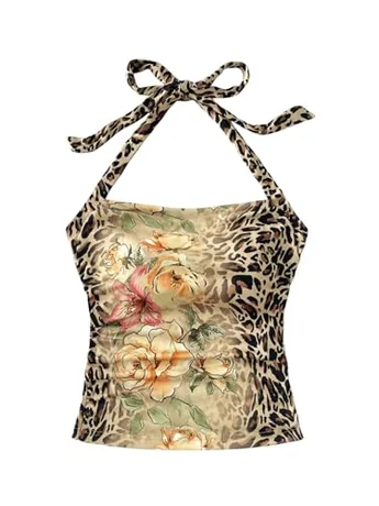 Sleeveless Floral Cami, Multicolour (XX-Large)