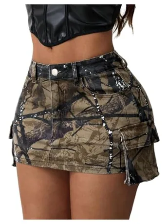 Mini Bodycon Skirt, Multicolour (X-Large)