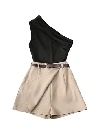 Ruched Outfit Set, Khaki