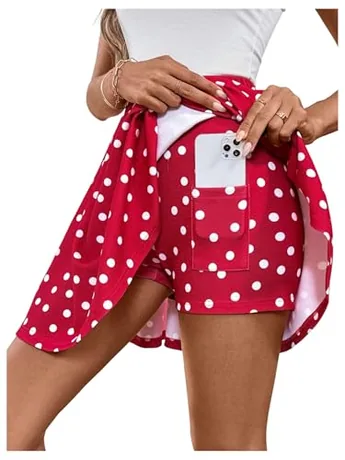 High Waisted Skirt, Red (Small)