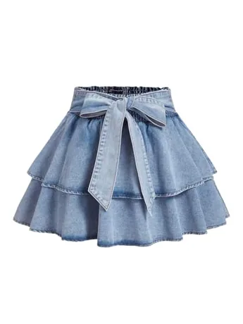 Plus Size Mini Denim Skirt (X-Large Plus)
