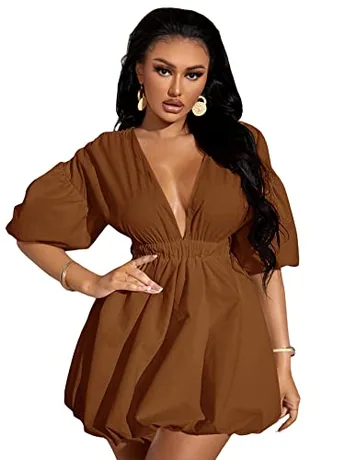 Ruffle Dress, Brown
