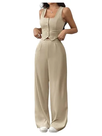 Sleeveless Outfit Set, Apricot (Large)
