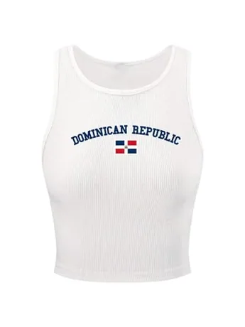 Sleeveless Graphic Tank Top, White