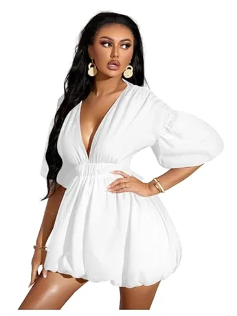 Ruffle Dress, White (Large)