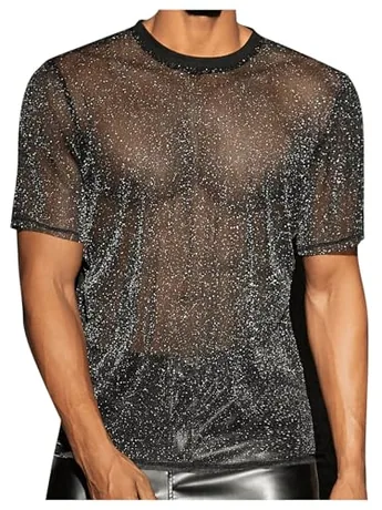 Short Sleeve Mesh T-Shirt, Black