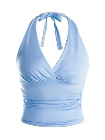 Leopard Cami, Light Blue