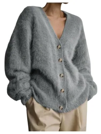 Plus Size Long Sleeve Knitwear, Grey