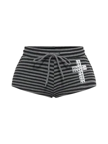 Striped Shorts, Grey (Large)